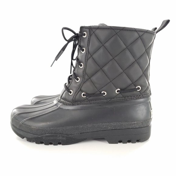 Sperry Top-Sider Quilted Waterproof Duck Boots Womens 9 Black - Picture 3 of 13